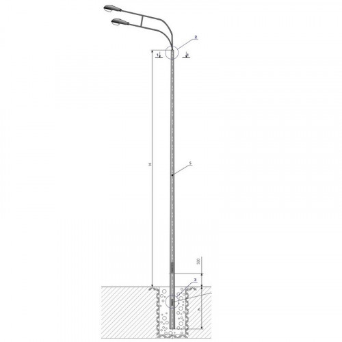Опора освещения НПГ-7,0/8,5-02-ц