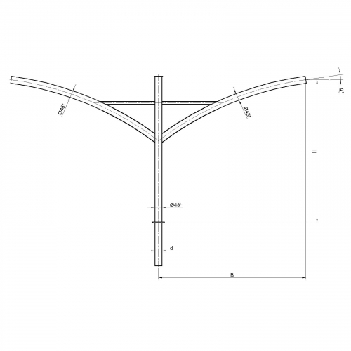 Консольный кронштейн двухрожковый К77-1,0-2,0-1-1